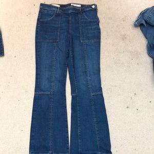 Anthropologie slim jeans sz 32 sidezip flat front